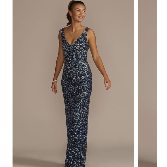 David's Bridal Dresses & Skirts - Jules and Cleo all over sequin tank sheath dress